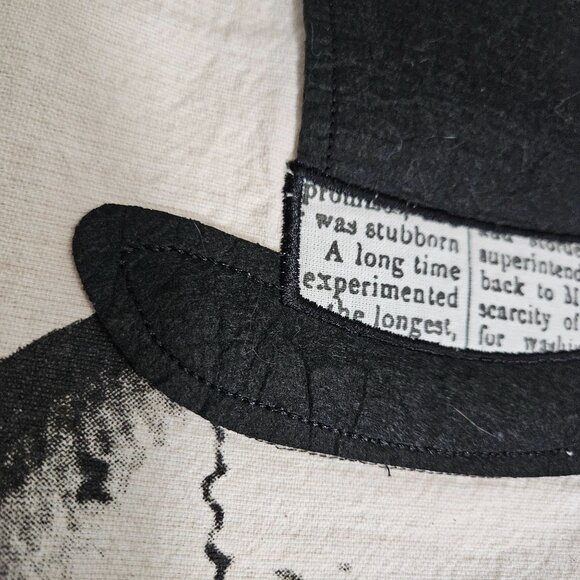 Skeleton Skull Table Runner Beige Black Top Hat Mustache Spider Gothic 67"x13" - Picture 6 of 11